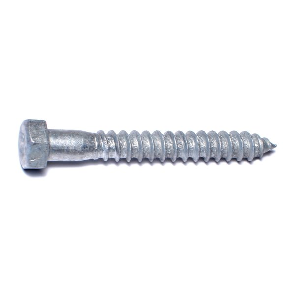 Midwest Fastener Lag Screw, 3/8 in, 3 in, Steel, Hot Dipped Galvanized Hex Hex Drive, 50 PK 05581